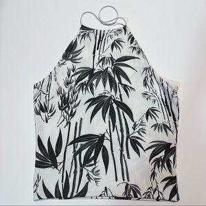 PacSun Me to We Tropical Leaf Print Halter Tank Top Size S